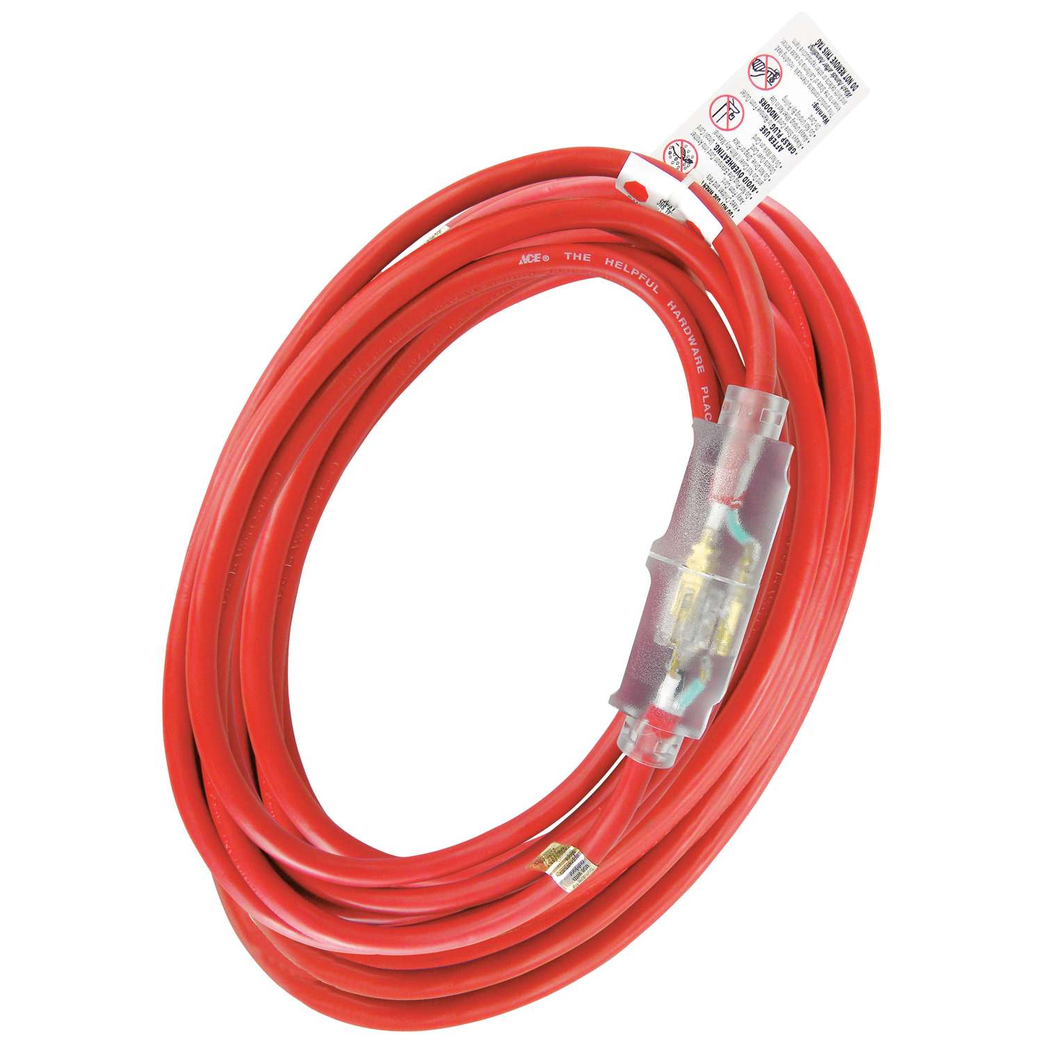 Ace Outdoor 50 ft. L Red Extension Cord 14/3 SJTOW - Ace Hardware