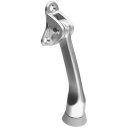 National Hardware Zinc w/Rubber Tip Satin Chrome Silver Kick-Down Door Holder Mounts to door