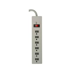 Coleman Cable 3 ft. L 6 outlets Surge Protector Gray 750 J