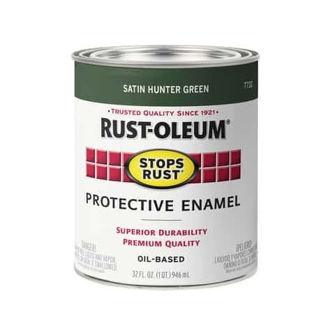 Rust-Oleum Stops Rust Indoor and Outdoor Satin Hunter Green Protective  Paint 1 qt