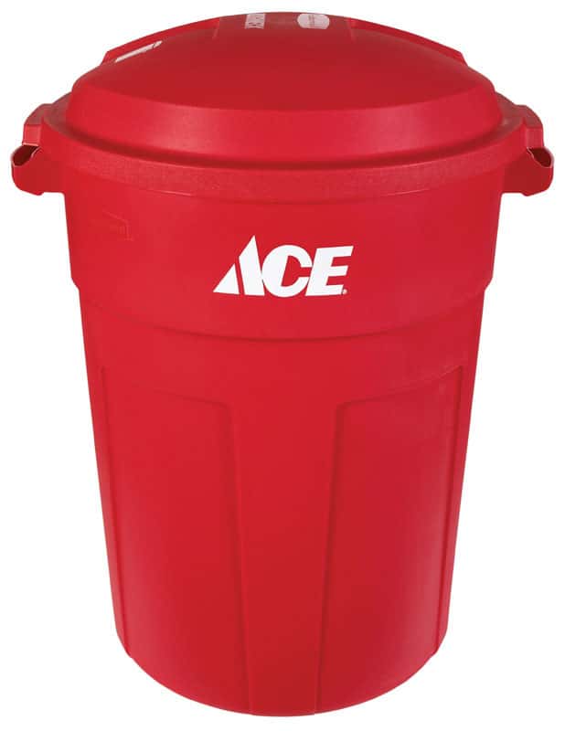 Ace Red 32 Gallon Plastic Outdoor Garbage Can with Lid - Ace Hardware - Ace  Hardware