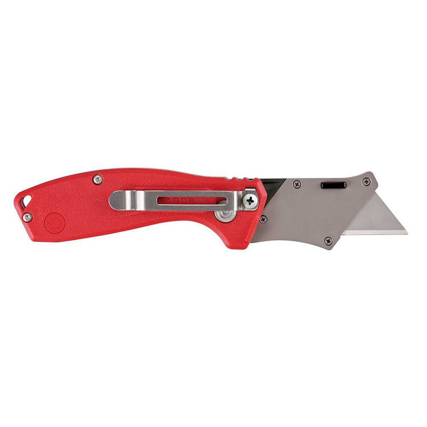 Milwaukee Fastback 6-1/2 in. Press and Flip Compact Utility Knife Red 1 ...