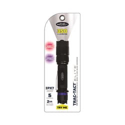 Police Security Trac-Tact 350 lm Black LED Flashlight AA Battery