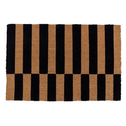 Entryways 36 in. W X 24 in. L Black/Brown Alternating Coir Door Mat