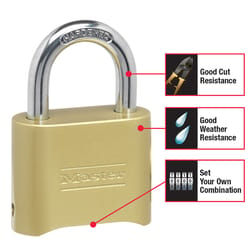 Master Lock 2-9/10 in. H X 1 in. W X 2 in. L Steel Double Locking Combination Padlock