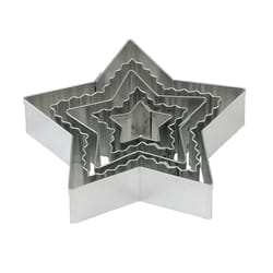 Harold Import Silver Stainless Steel Star Shaped Cookie Cutter Set