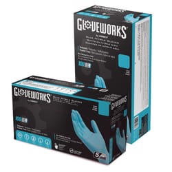 Gloveworks Nitrile Disposable Gloves XX-Large Blue Powder Free 100 pk