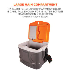 Ergodyne Chill-Its Gray/Orange 17 lb Cooler