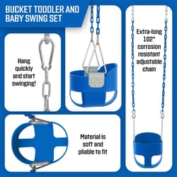 Swingan 1 Person Blue Plastic Bucket Swing
