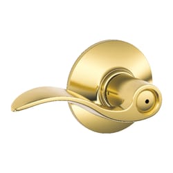Schlage Accent Bright Brass Privacy Lockset 1-3/4 in.