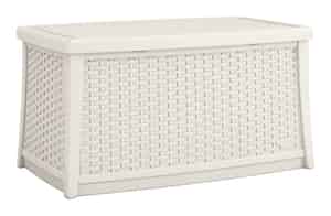 Suncast  Elements  Resin Wicker  21.438 in. H x 9.063 in. W x 20 in. D White  Deck Box 