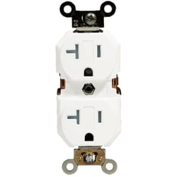 Leviton 20 amps 125 V Duplex White Outlet 5-20R 1 pk