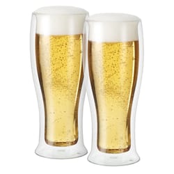 OGGI 14 oz Clear Borosilicate Glass Double Wall Beer Glass