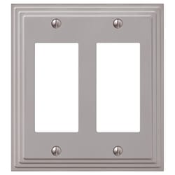 Amerelle Steps Satin Nickel Gray 2 gang Zinc Decorator Wall Plate 1 pk