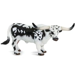 Safari Ltd. Safari Farm Texas Longhorn Bull Toy Black/White