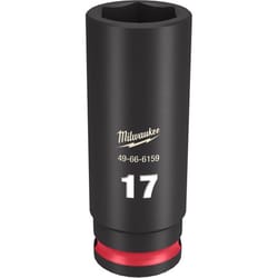 Milwaukee Shockwave 17 mm X 3/8 in. drive Metric 6 Point Deep Impact Socket 1 pc