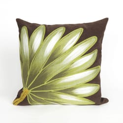 Liora Manne Visions II Chocolate Palm Fan Polyester Throw Pillow 20 in. H X 2 in. W X 20 in. L