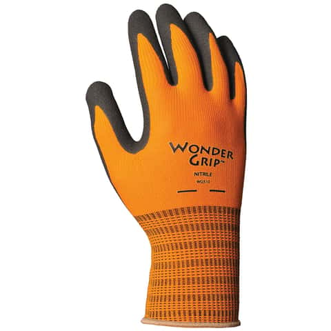 Firm Grip Stripping Gloves, Nitrile, Orange, Large, Pair