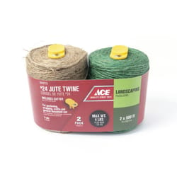 Ace #24 in. D X 500 in. L Green/Natural Twisted Jute Twine