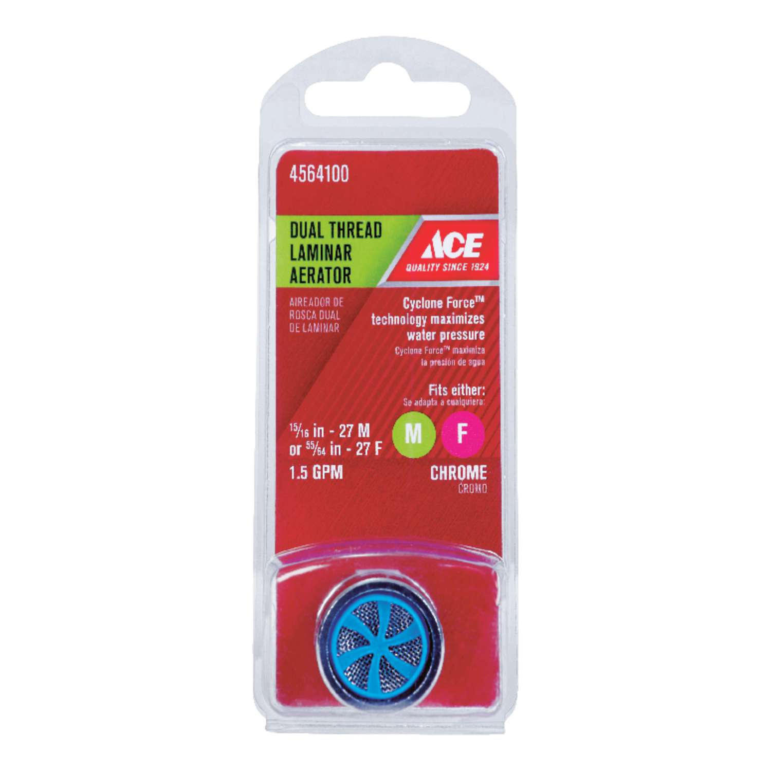 Ace Dual Thread 15/16 in.- 27M x 55/64 in.-27F Chrome Aerator Adapter ...