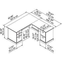 Bush Furniture Saratoga 30.28 in. H X 65.98 in. W X 70.67 in. L L Shape Computer Desk