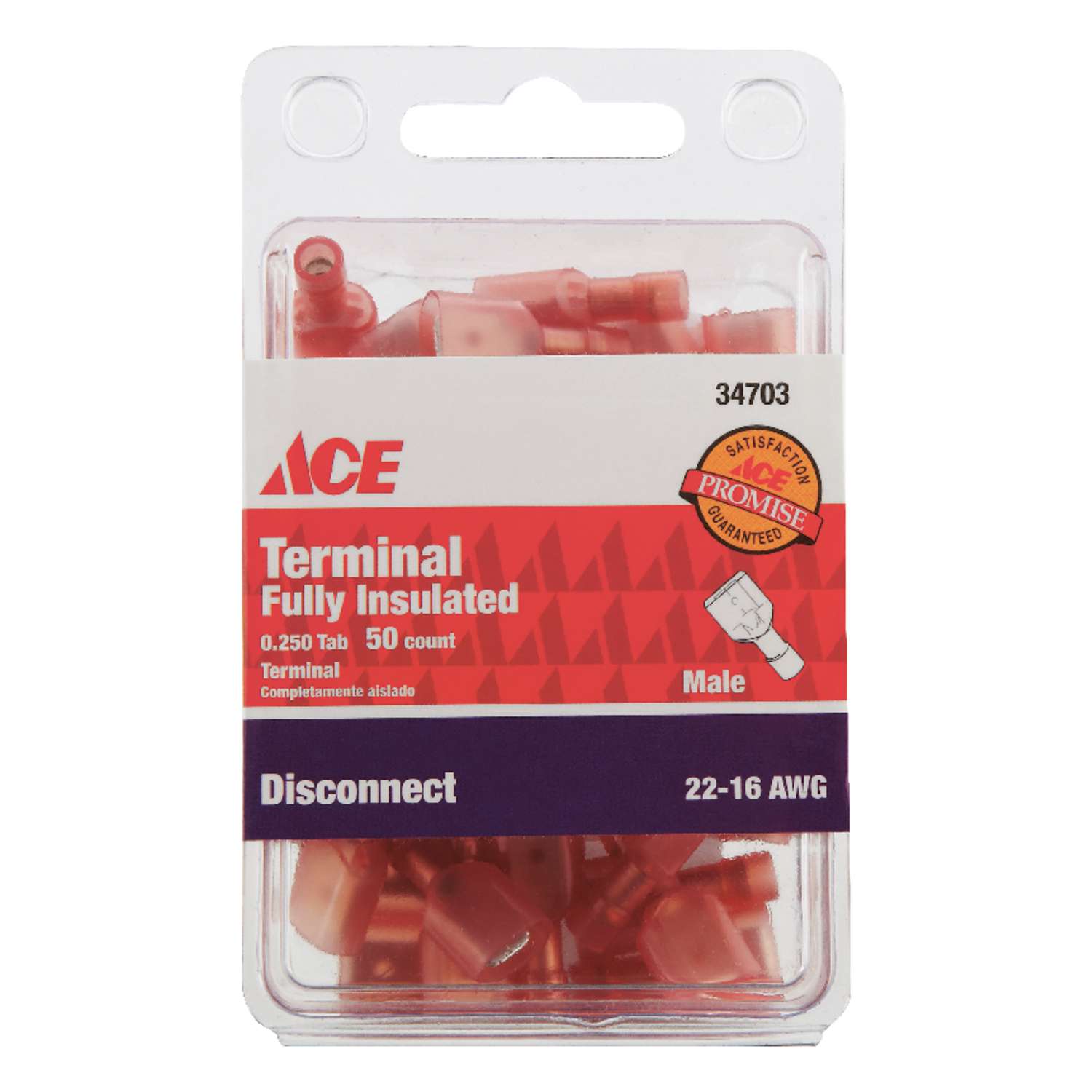 Ace Insulated Wire Male Disconnect Red 50 pk Ace Hardware