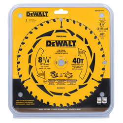 DeWalt 8-1/4 in. D X 5/8 in. Tungsten Carbide Tipped Circular Saw Blade 40 teeth 1 pk