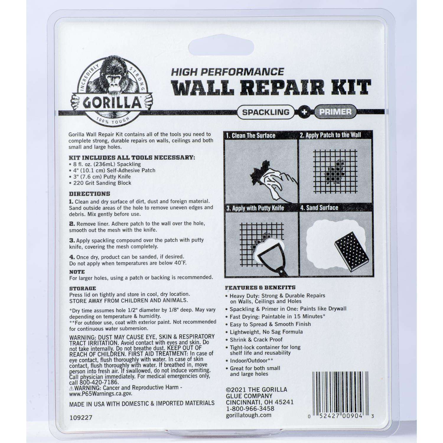 Ace 4 in. L X 4 in. W Reinforced Aluminum White Self Adhesive Wall Repair  Patch - Ace Hardware