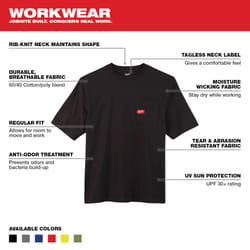 MILWAUKEE S Short Sleeve Unisex Crew Neck Black Heavy Duty Shirt