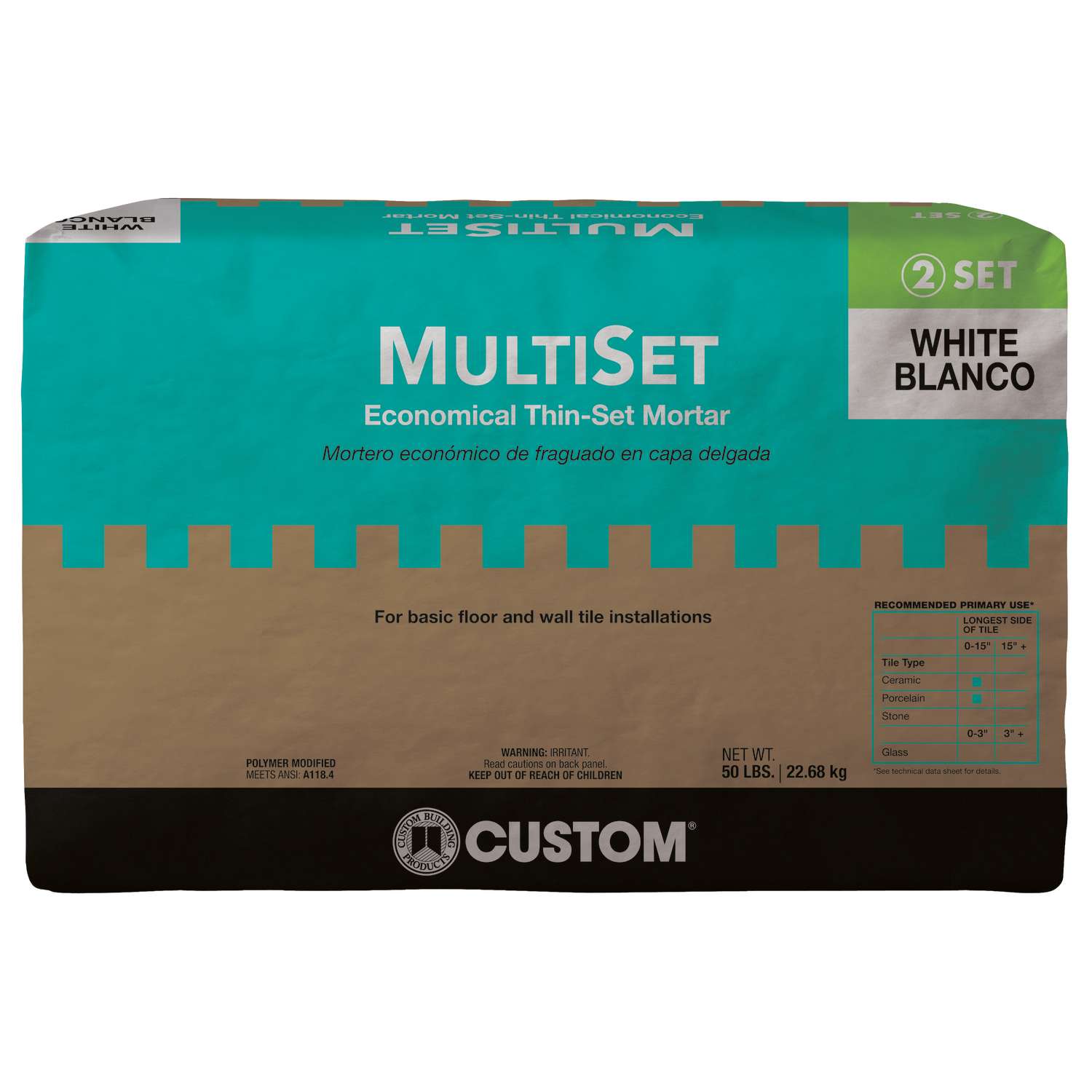 Custom Building Products MultiSet White ThinSet Mortar Ace Hardware