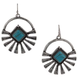 Montana Silversmiths Women's Sunburst Sky Round Silver/Turquoise Earrings