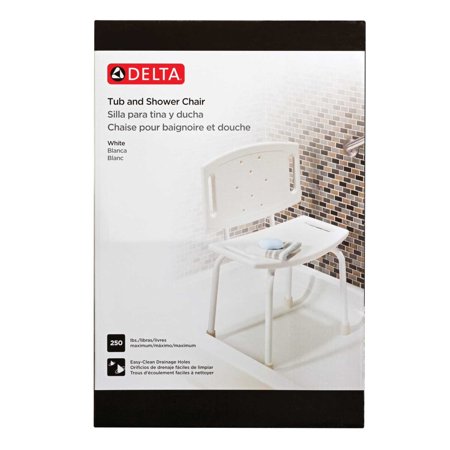 Delta White Tub And Shower Chair Plastic 28 3 4 In H X 11