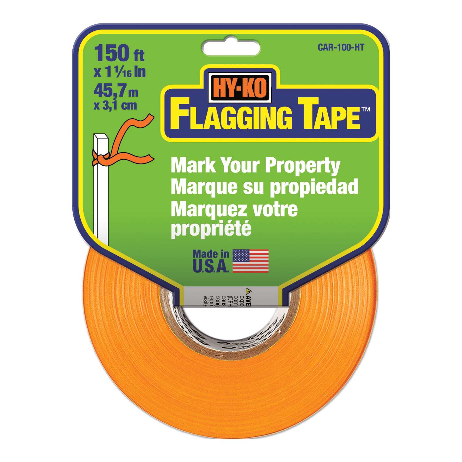 HyKo 150 ft. L X 1.0625 in. W Plastic Flagging Tape Orange Ace Hardware