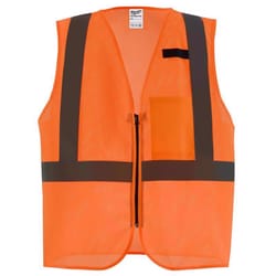 Milwaukee ANSI Type R/Class 2 Reflective Mesh/One Pocket Safety Vest High Visibility Orange L/XL