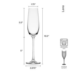 Lifetime Brands Mikasa 8.25 oz Clear Glass Lana Flute Glass