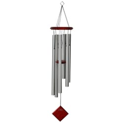 Woodstock Chimes Brown/Silver Aluminum/Wood 37 in. Wind Chime