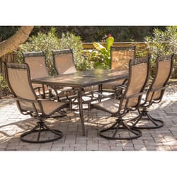 Hanover Monaco 7 pc Bronze Aluminum Swivel Patio Set