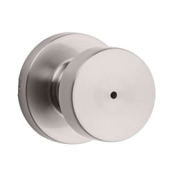 Kwikset Signature Series Pismo Knob x Round Rose Satin Nickel Privacy Lockset Right or Left Handed