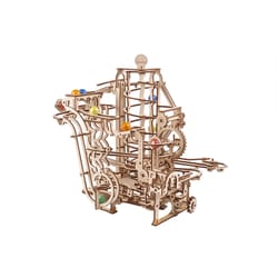 UGears Marble Run Spiral Hoist - 4 Mechanical Model Kit Tan 266 pc