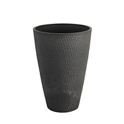 Algreen 19.5 in. H X 13.5 in. W X 8 in. D Plastic Hammered Texture Planter Charcoal