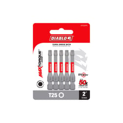 Diablo Torx #25 X 2 in. L Driver Bit Black Oxide 5 pc