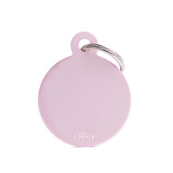 MyFamily Basic Pink Circle Aluminum Dog Pet Tags Large