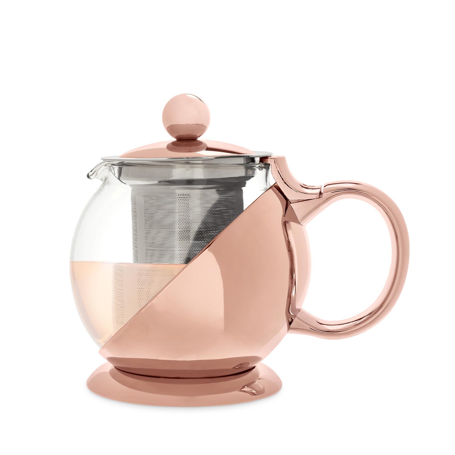Pinky Up Rose Gold Glass Tea Pots 12 oz Sansujyuku sansujyuku.com