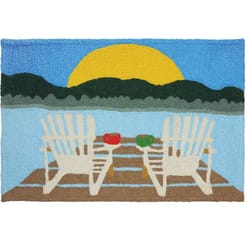 Jellybean 20 in. W X 30 in. L Multi-Color Sunrise at the Lake Polyester Accent Rug