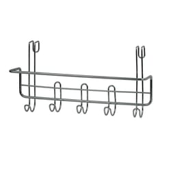 York Metal Over the Door Organizer, 5-Hook Rack, Chrome – iDesign