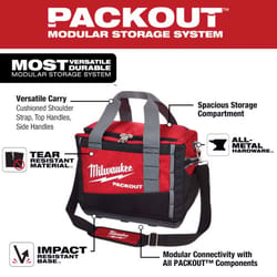 Milwaukee PACKOUT 9.6 in. W X 12.2 in. H Ballistic Nylon Tool Bag 3 pocket Black/Red 1 pc