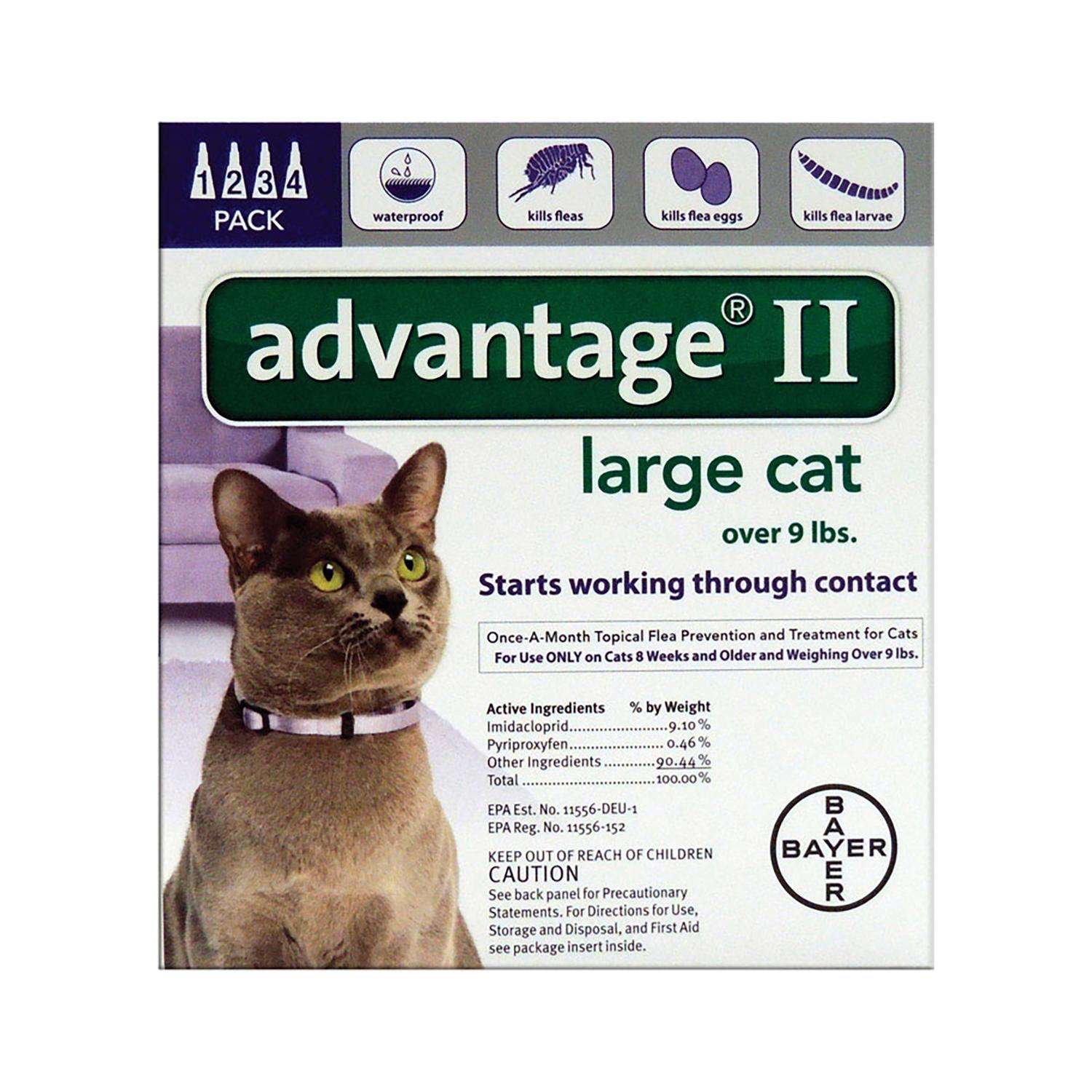 Bayer Advantage II Liquid Cat Flea Drops Imidacloprid/Pyriproxyfen 0.