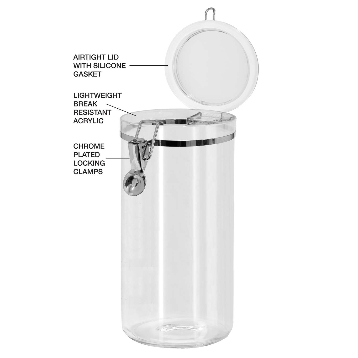 Oggi Acrylic 5-Piece Canister Set