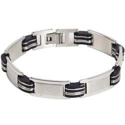 Mad Man Mens Black/Silver Bracelet Stainless Steel