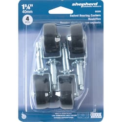 Shepherd Hardware 1-5/8 in. D Swivel Plastic Caster 50 lb 4 pk